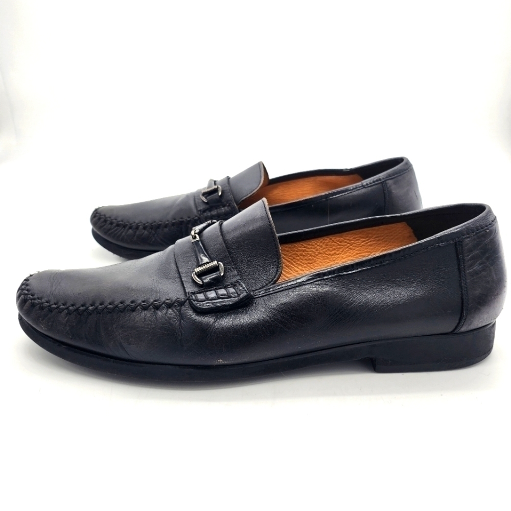 Mezlan Shoe Men 12 M Ghedini Genuine Calfskin Loafer Slip-On Black
